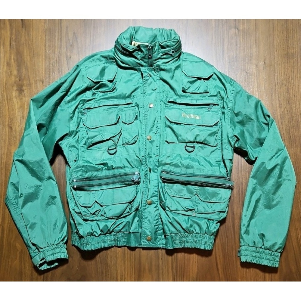 Vintage Hodgeman Lakestream Mens Fishing Wading Jacket Hooded Large